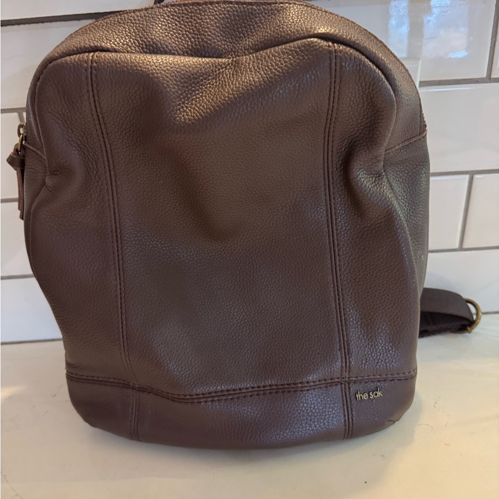 The Sak Brown Leather Women or Mens Backpack